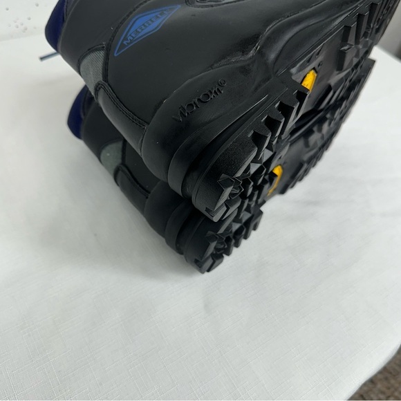 Merrell Women’s size 6.5 Nordic Black Blue Leather Back Cross Country Ski Boots - Picture 7 of 16